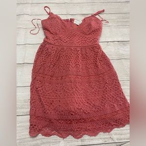 JUN & IVY Size XS Women’s Lace Sleeveless Dress Pink.